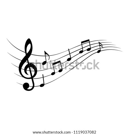 Music notes, design element, vector illustration. Royalty-Free Stock Photo #1119037082