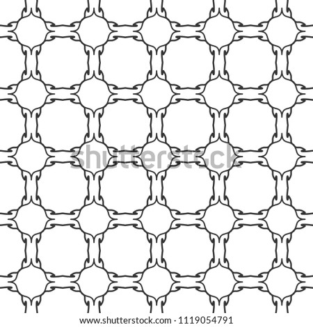Vector seamless pattern, geometric background. Black and white ornament