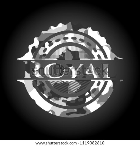 Royal grey camouflage emblem
