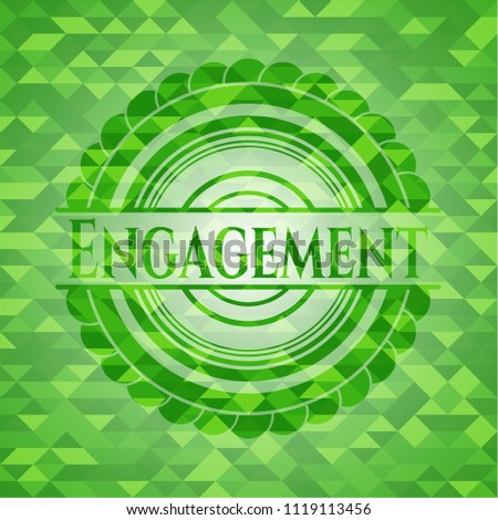 Engagement green mosaic emblem