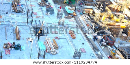 Construction site seen from above