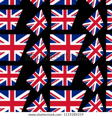 Vector seamless pattern with a flag of Great Britain