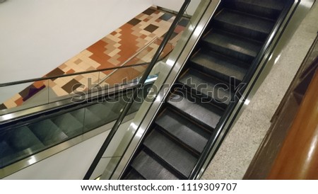 Top view of escalator interior