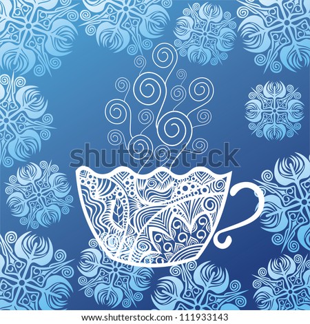Vector illustration of cup pattern winter