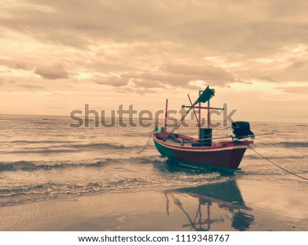 boat in the sea Royalty-Free Stock Photo #1119348767