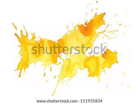 Abstract splash watercolor : illustration on paper Royalty-Free Stock Photo #111935834