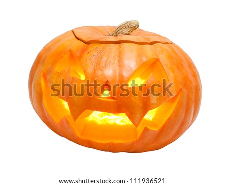 Halloween jack-o-lantern isolated on white