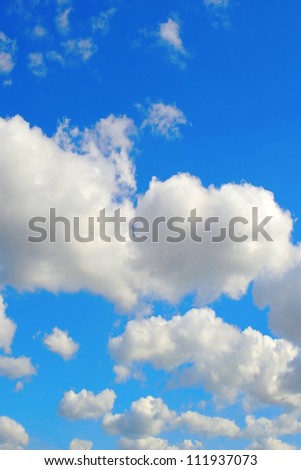 Beautiful blue sky with clouds, air nature