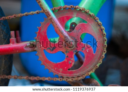 Close up of custom made bicycle