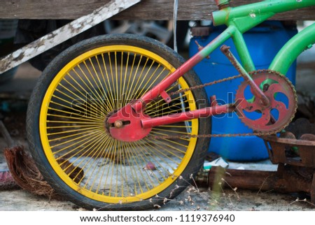 Close up of custom made bicycle