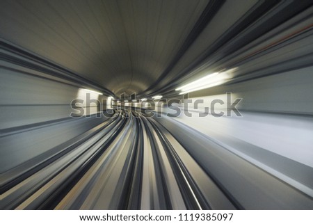 Abstract high speed technology POV concept image via Duybai subway tunnel