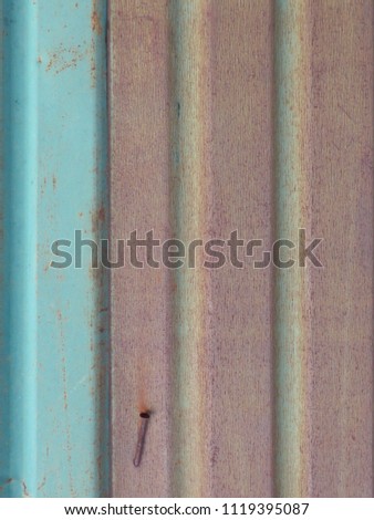 Close up : Grunge and old rusty corrugated zinc wall