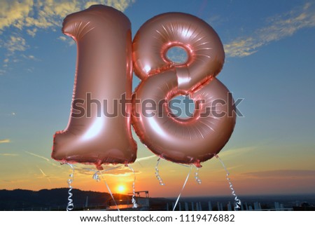 Balloons for eighteenth birthday party