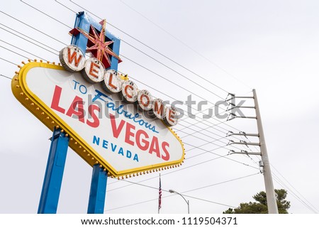 Famous fabulous Las Vegas sign in city of Las Vegas, Nevada, USA