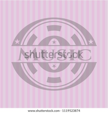 Music realistic pink emblem