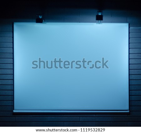 Night sign with illumination buseness empty commercial background