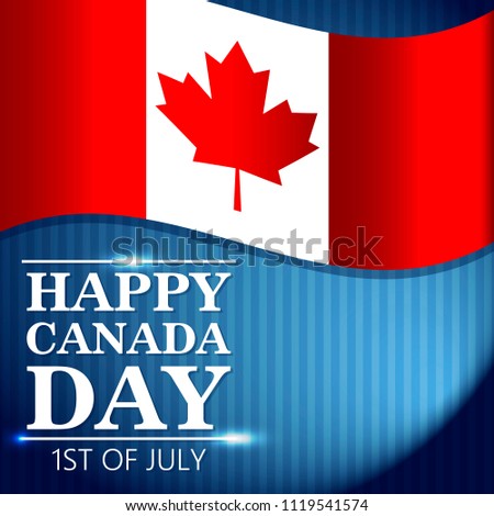 Stylish Happy Canada Day greeting card or banner vector illustration.