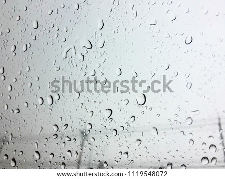 Rain drops on window, selective focus
