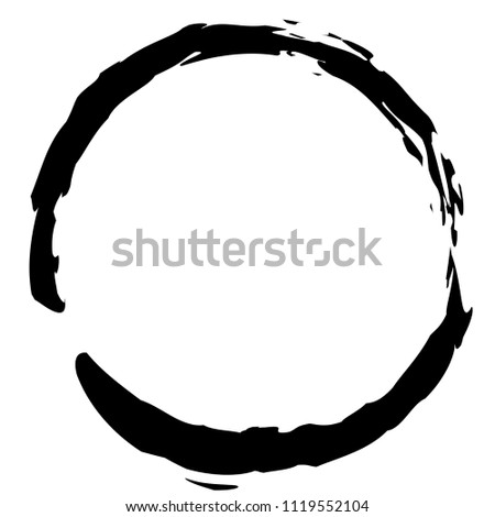 Grungy circles, circular splatter effect. Circle paintbrush