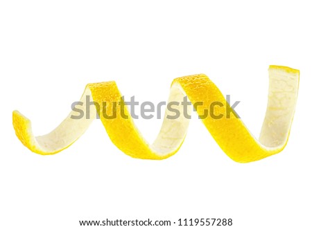 Lemon peel isolated on a white background. Healthy food. Royalty-Free Stock Photo #1119557288