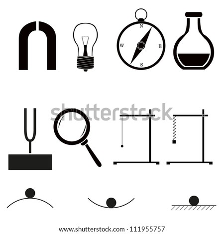 set of vector physics icons