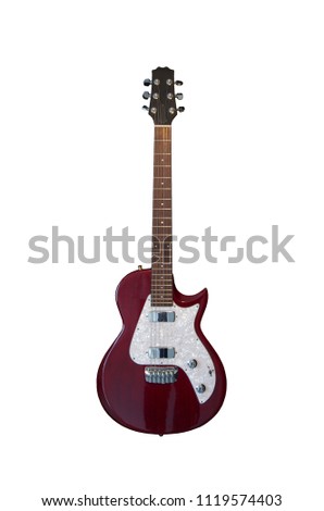 bass guitar on white background