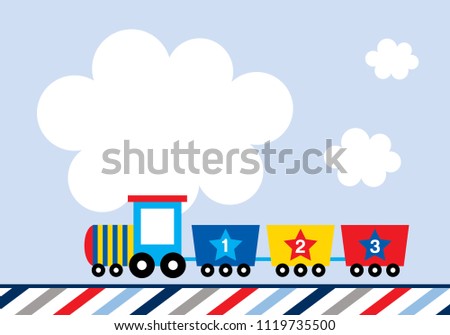 cute train message card vector