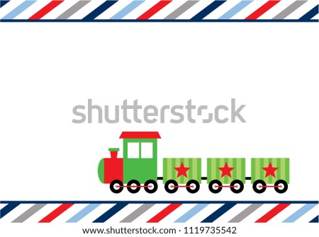 cute train message card vector