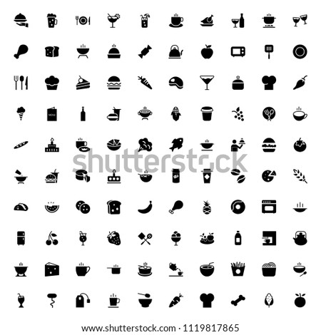 100 Food And Drink Vector Icons Bundle