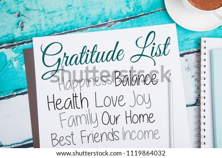 Gratitude Journal, Gratitude List