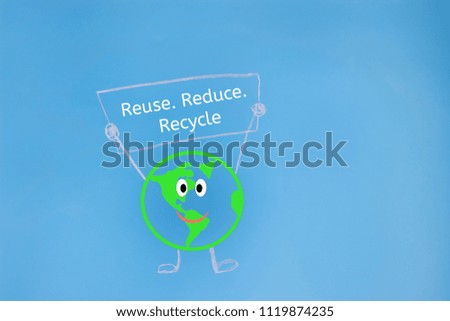 earth planet character on the blue background