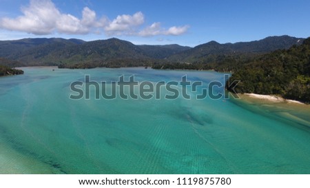 Awaroa, Abel Tasman - Aerial View Royalty-Free Stock Photo #1119875780