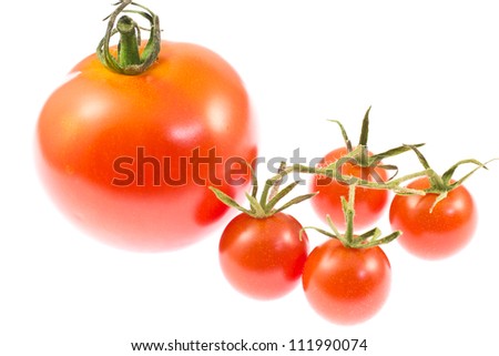 This is a picture of a tomato and cherry tomatoes I have grown.