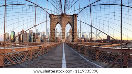 View of Brooklyn Bridge and Manhattan skyline