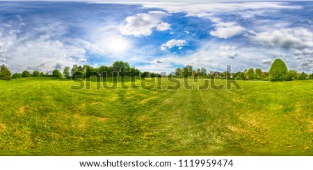Spherical 360 degrees seamless panorama view in equirectangular projection, panorama of natural landscape in Germany. VR content Royalty-Free Stock Photo #1119959474