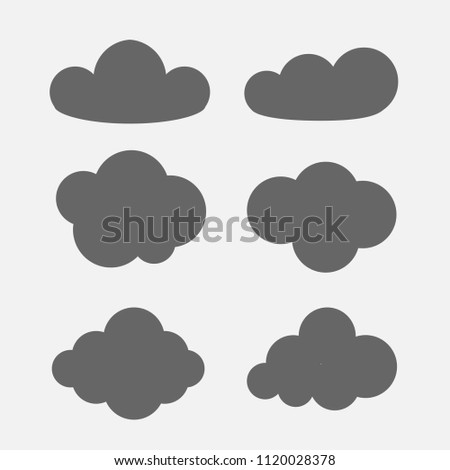 Set of grey clouds 