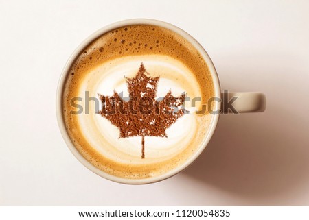 July 1 Independence Day Canada drawing a clover on a cup of coffee