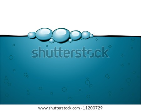 Blue bubbles on the top of the water
