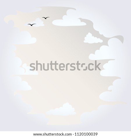 Sky and clouds in pastel tones. Background. Vector background.