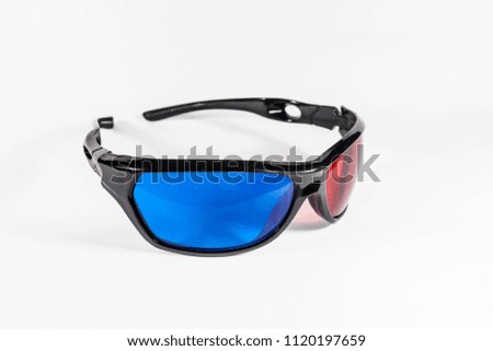 3D spectacles in a white isolated background