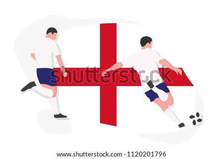English football team player kicking dribbling 2018 championship vector illustration soccer england