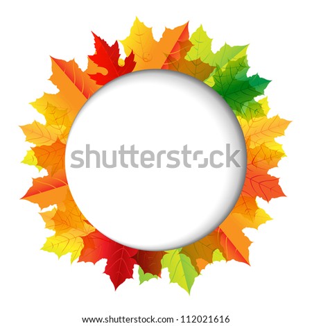Autumn Composition With Speech Bubble, Vector Illustration