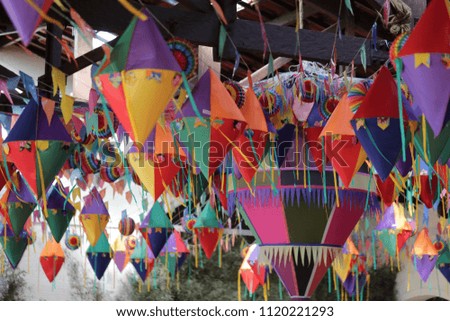 Festa Junina, traditional colourful festival party decorations