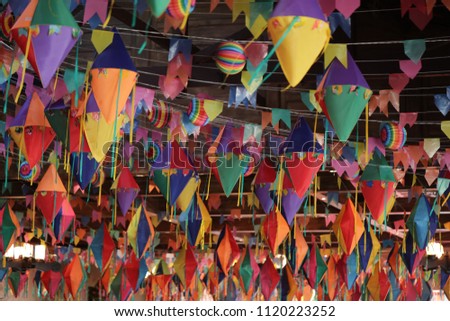 Party decor. South latin american traditional decor party. Decoration for festa junina / june party decoration.

