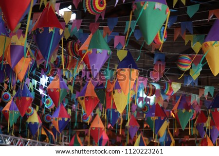 Party decor. South latin american traditional decor party. Decoration for festa junina / june party decoration.
