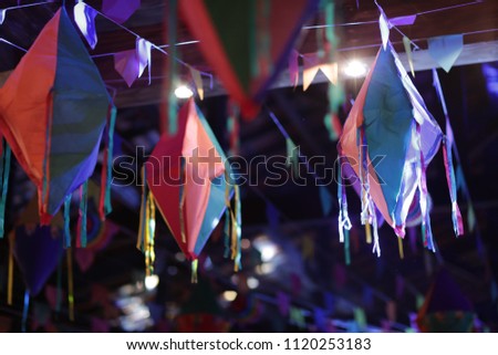 Festa Junina. Festivities and colorful decorations for traditional junina south american party