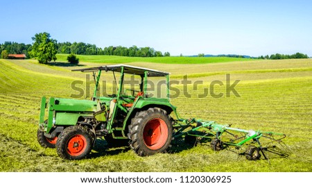 old tractor at a field