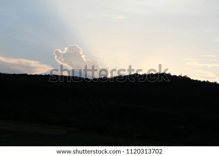 sky cloud with sunset in the evening time