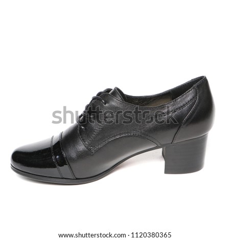 Women's demi-season shoes leather isolated on white background