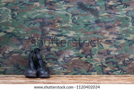 old worn military boots